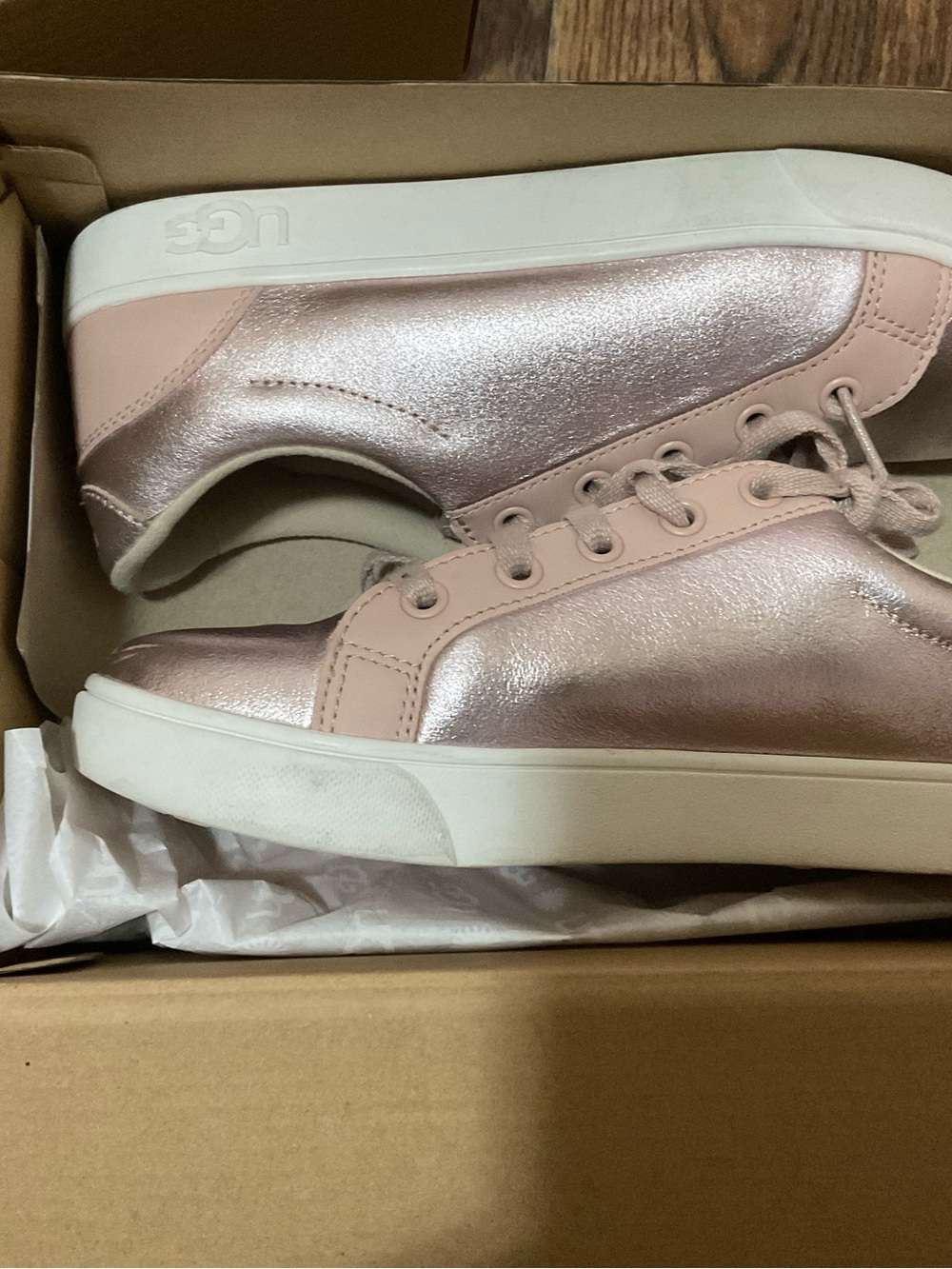 UGG Metallic Rose Gold Low-Top Sneakers